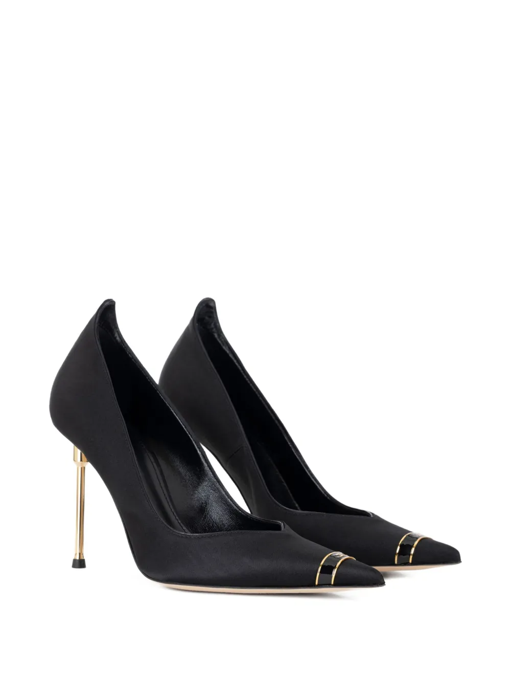 Elisabetta Franchi pointed-toe satin pumps Black