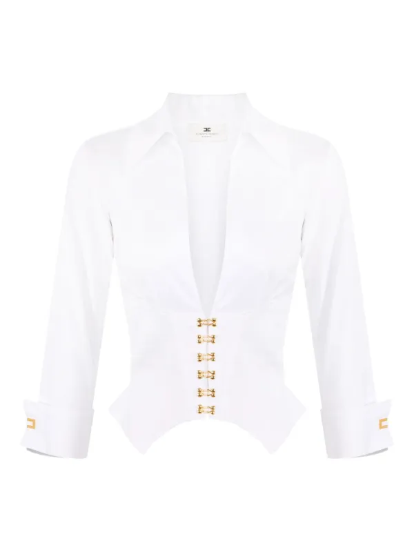 Elisabetta Franchi V-neck Shirt | White | FARFETCH CA