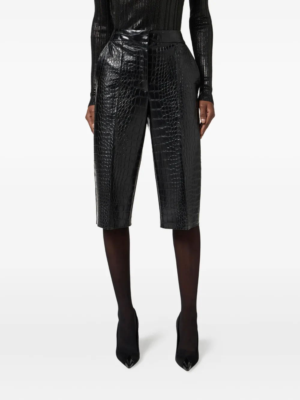 Elisabetta Franchi Cropped broek Zwart