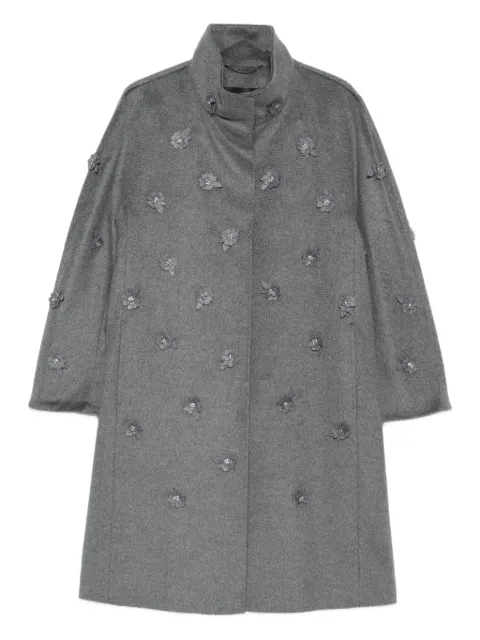 Marina Rinaldi floral-appliqué coat