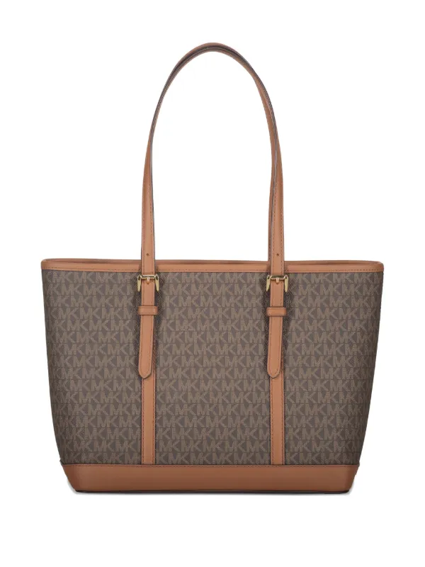 Michael Kors Jet Set Monogram Tote Bag Brown FARFETCH IN