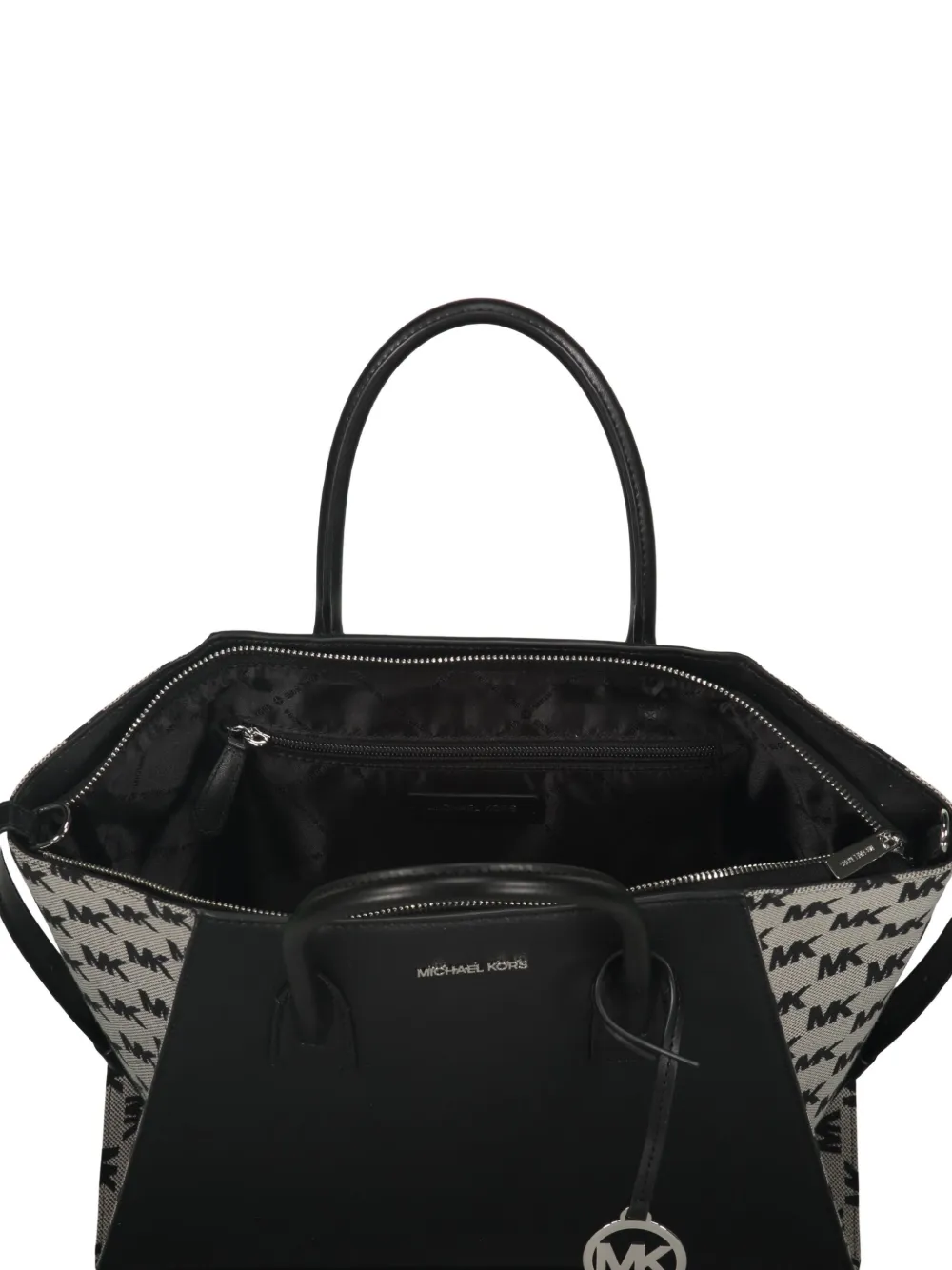 Michael Kors Avril leather logo-plaque tote bag Zwart