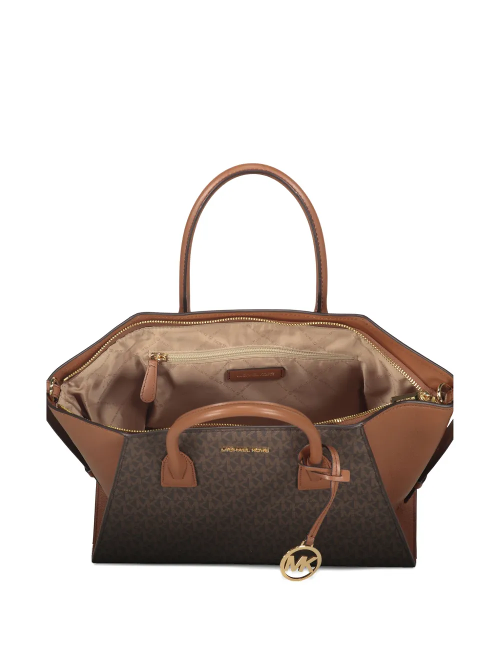 Michael Kors Avril shopper met logoplakkaat Bruin