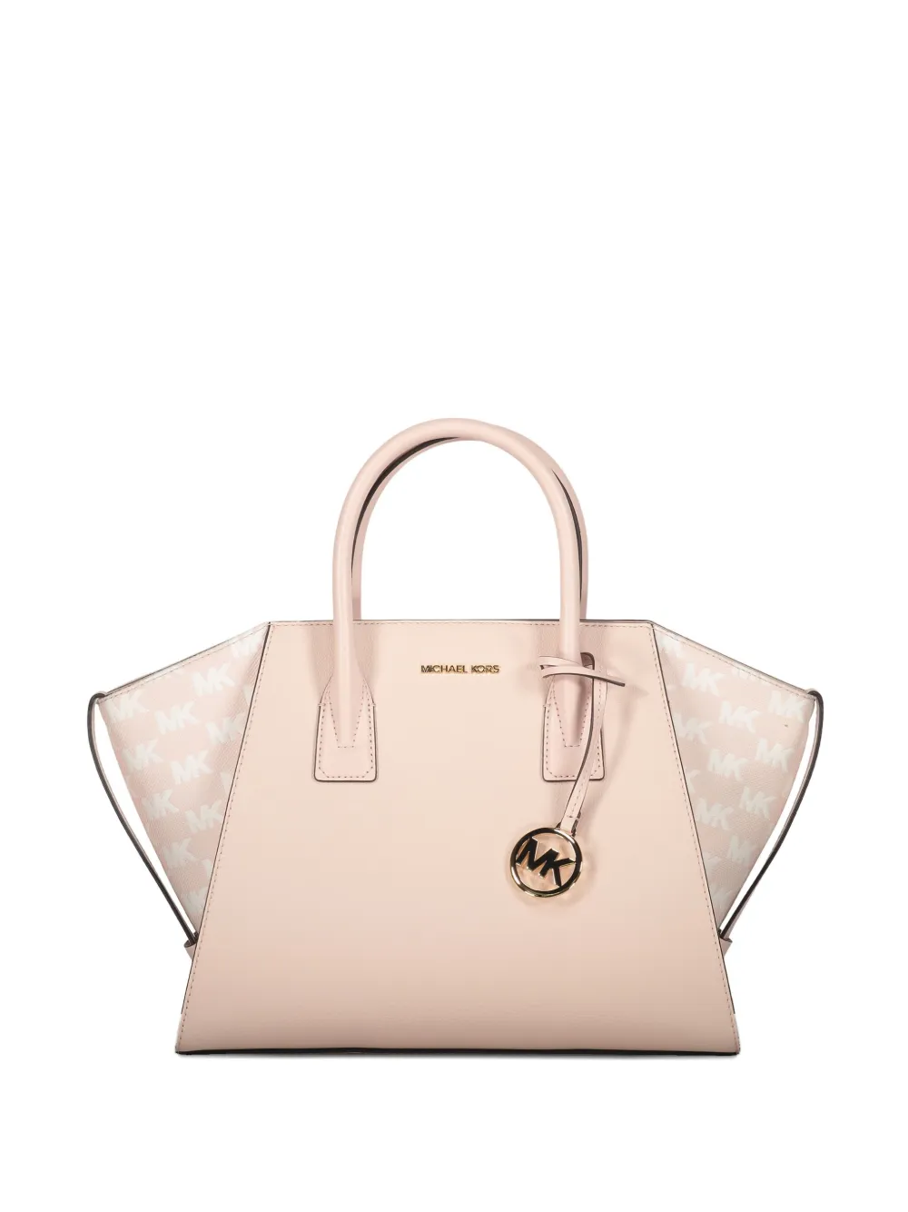 Michael Kors Avril logo-plaque leather tote bag Roze