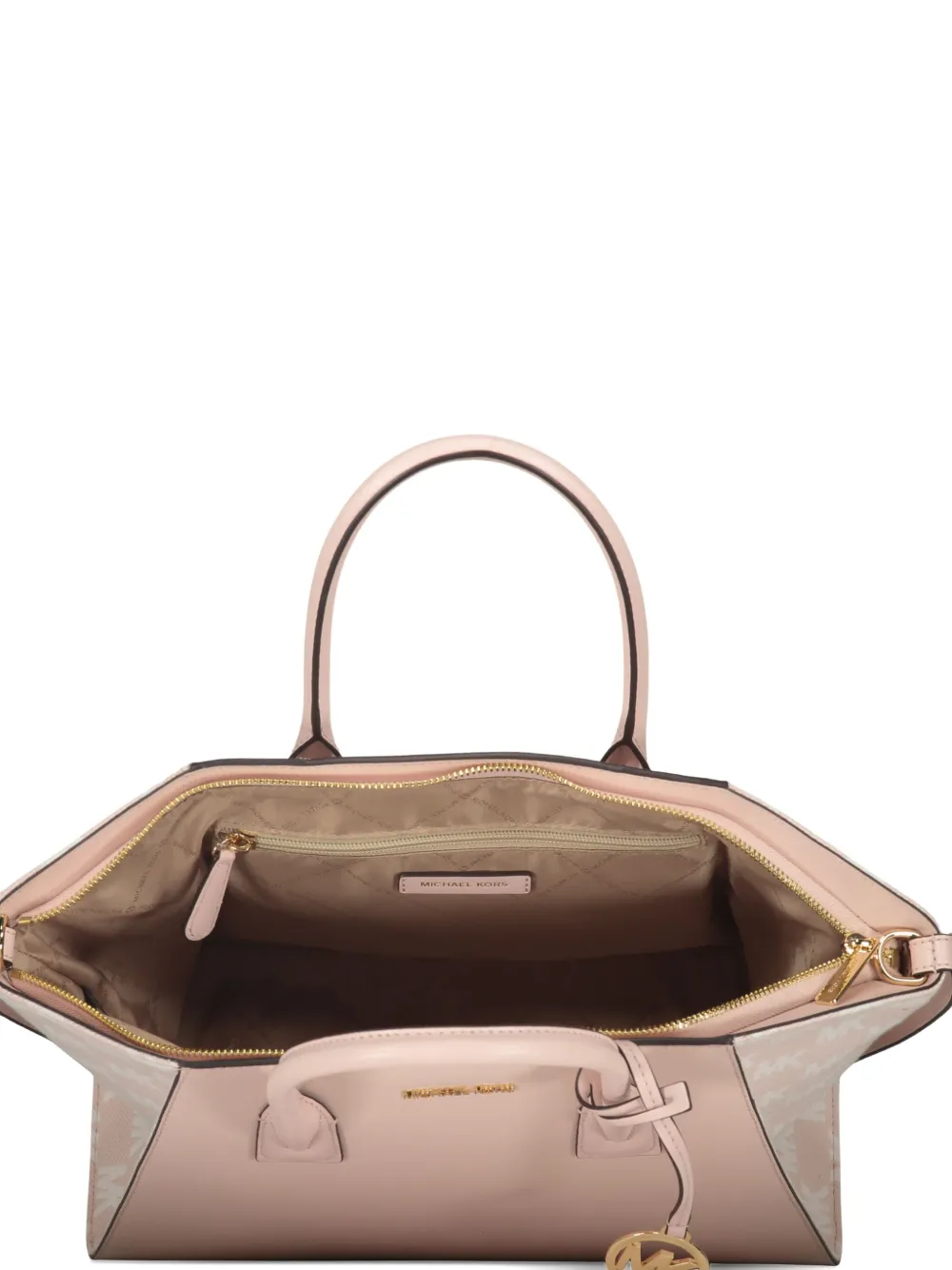 Michael Kors Avril logo-plaque leather tote bag Roze
