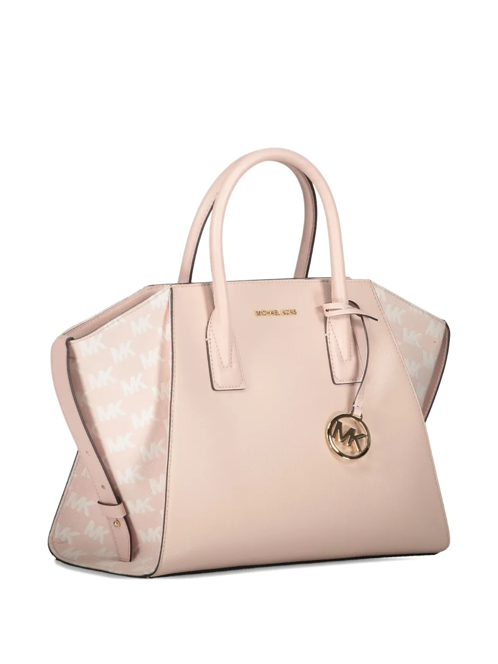 Michael Kors Avril logo-plaque leather tote bag Roze