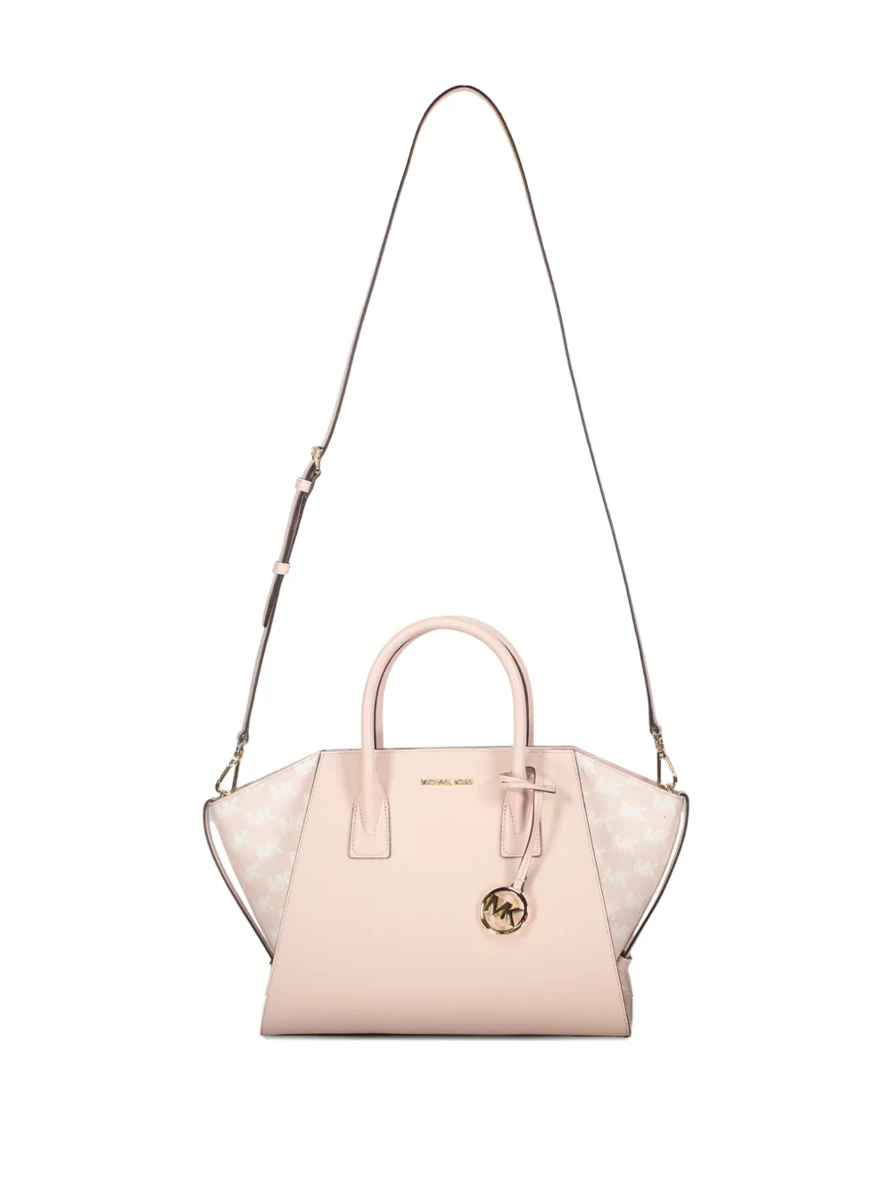 Michael Kors Avril logo-plaque leather tote bag Roze