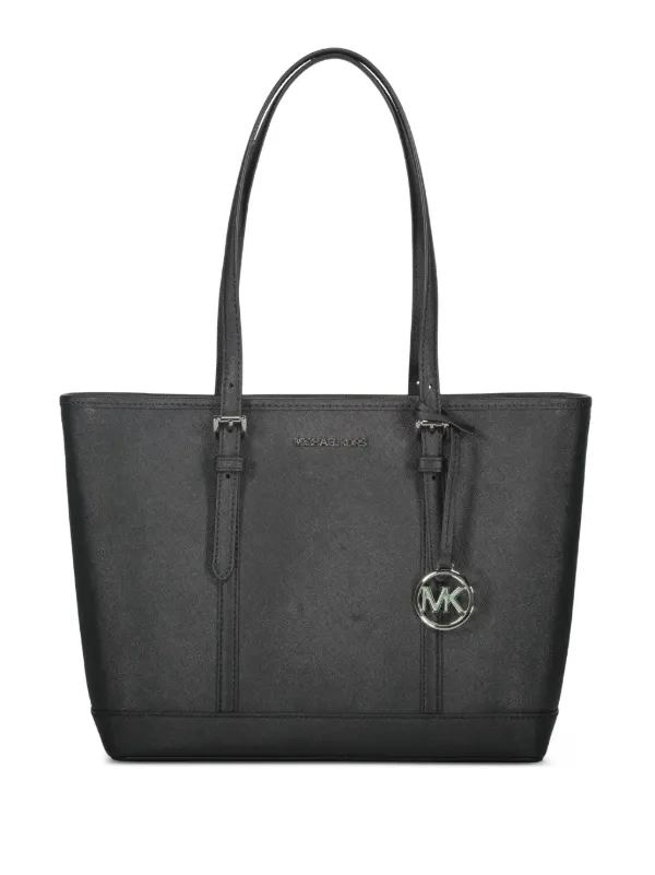 Michael Kors Jet Set Leather Tote Bag Black FARFETCH PH