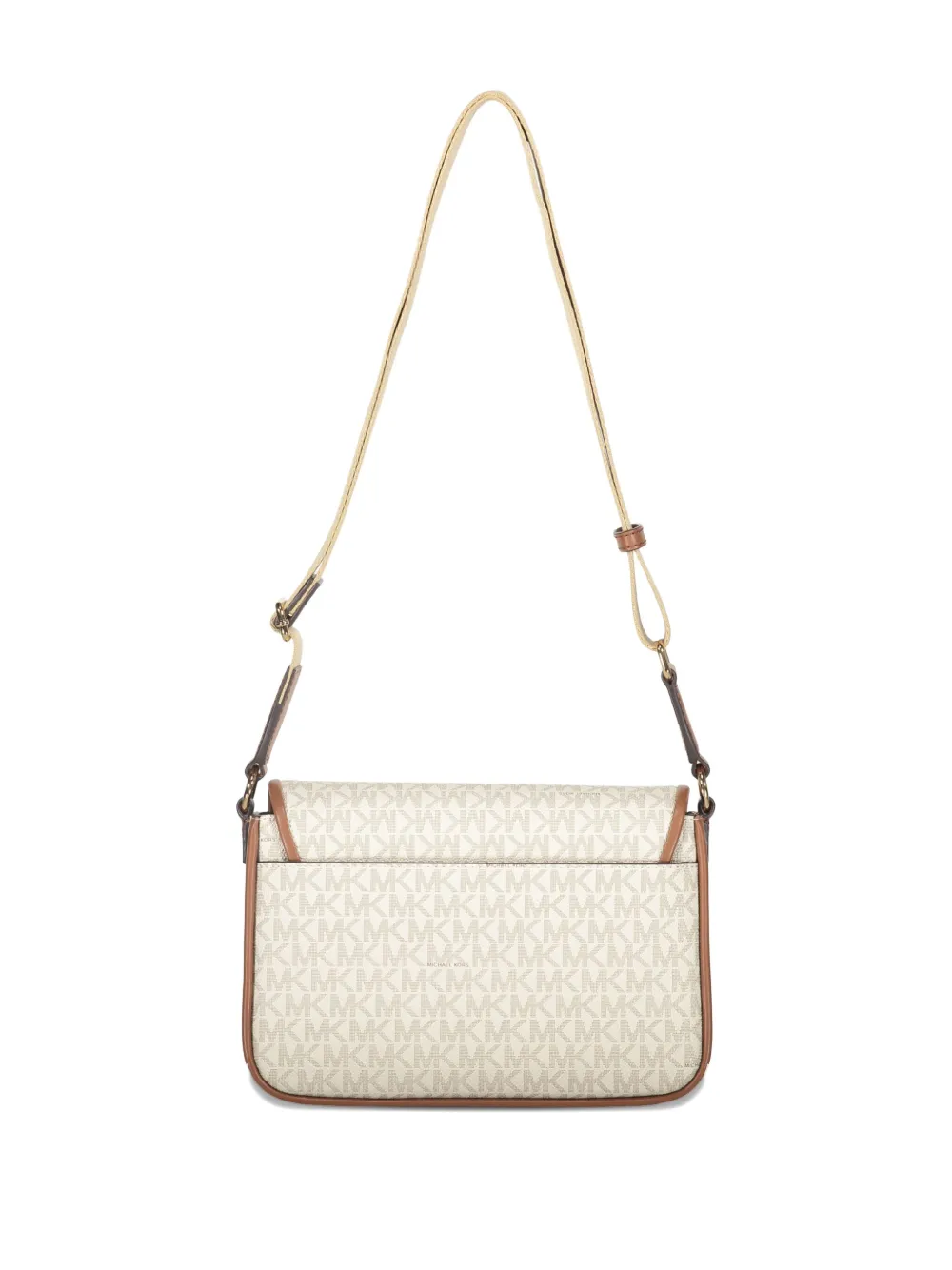 Michael Kors Bradshaw schoudertas met monogram en omslag Beige