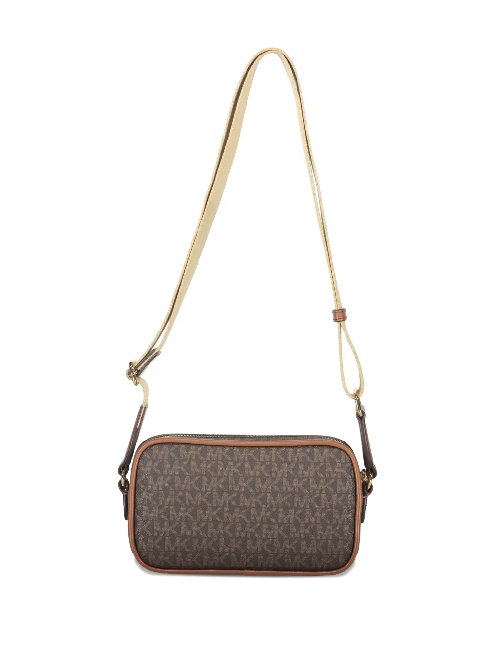 Michael Kors Bradshaw schoudertas met monogram en klepzak Bruin