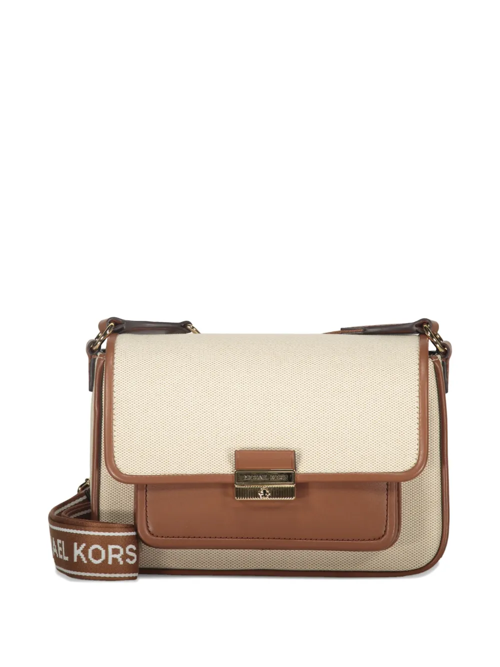 Michael Kors Bradshaw schoudertas met klepzak Beige