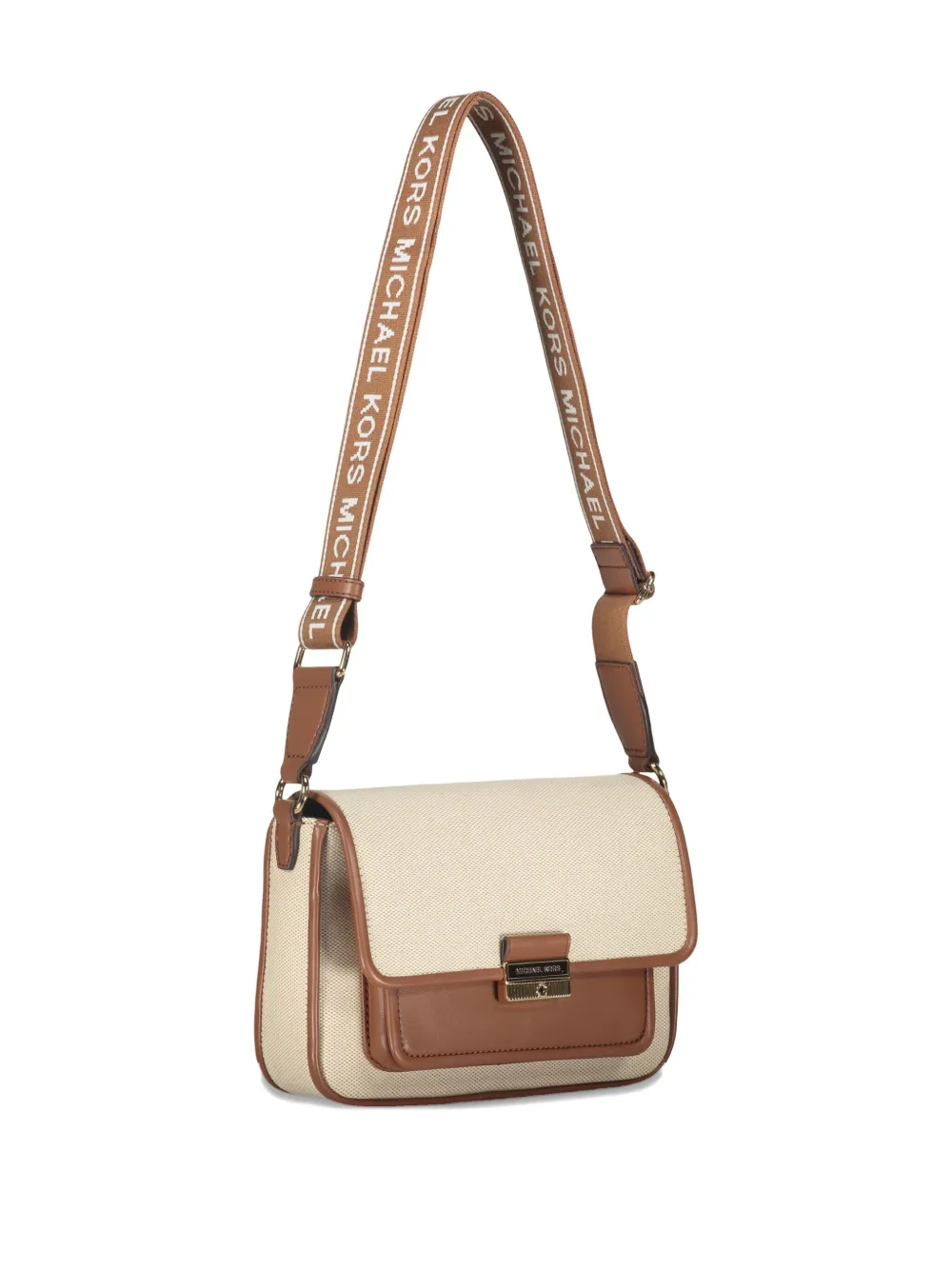 Michael Kors Bradshaw schoudertas met klepzak Beige