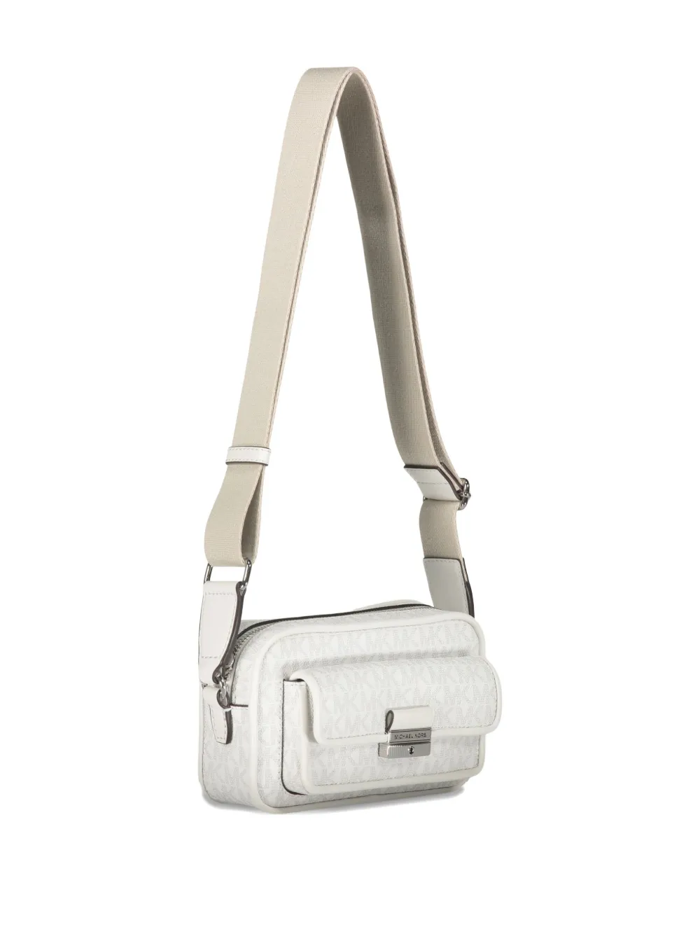 Michael Kors Bradshaw schoudertas met monogram en klepzak Wit