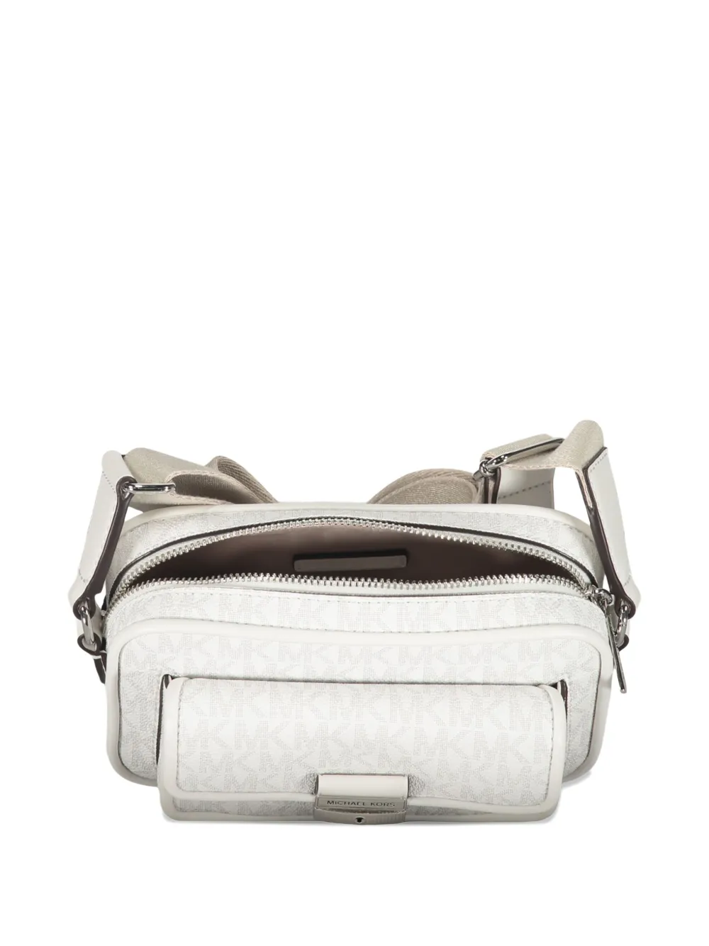 Michael Kors Bradshaw schoudertas met monogram en klepzak Wit