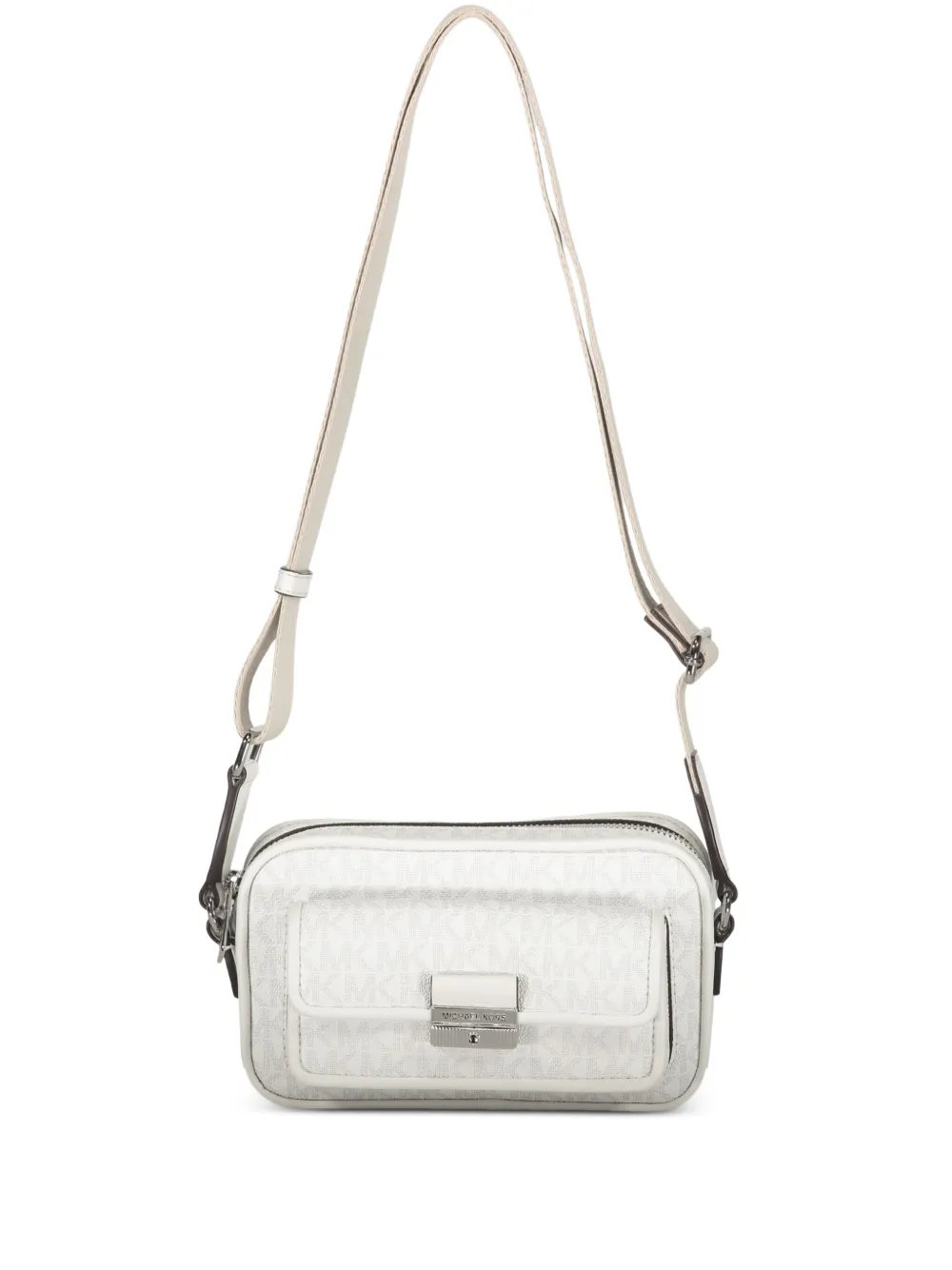 Michael Kors Bradshaw schoudertas met monogram en klepzak Wit