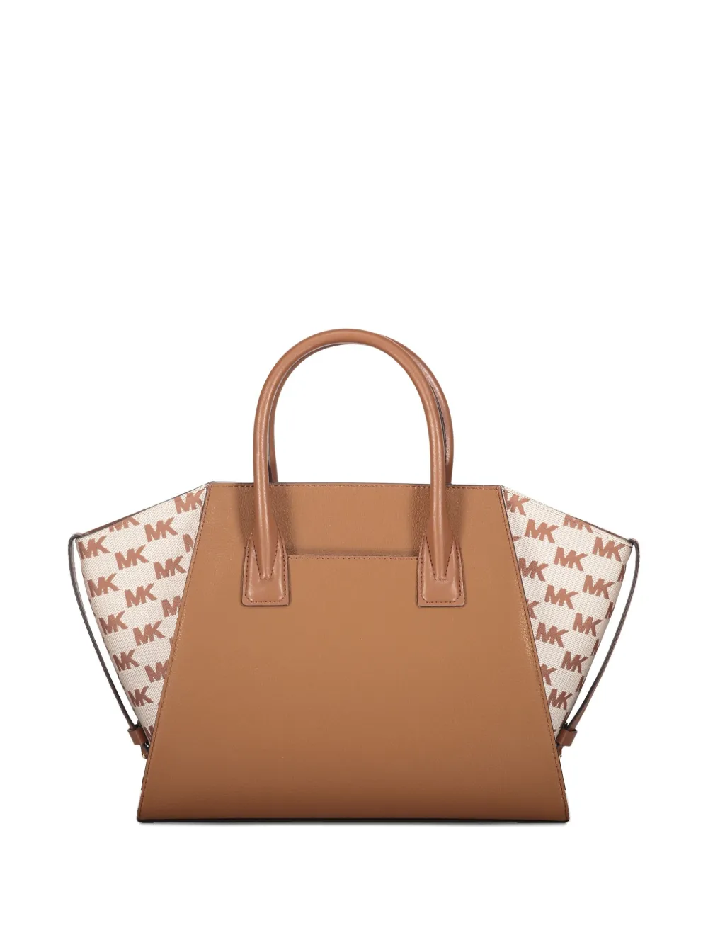 Michael Kors Avril leren shopper met logoplakkaat Bruin