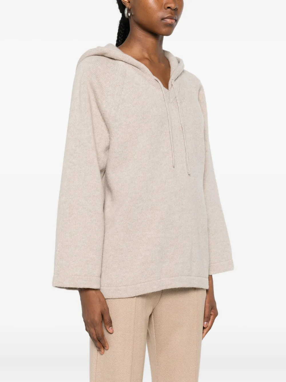 Weekend Max Mara Hooded Knitted Sweater In Pink