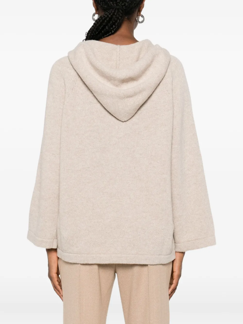Weekend Max Mara Hooded Knitted Sweater In Pink