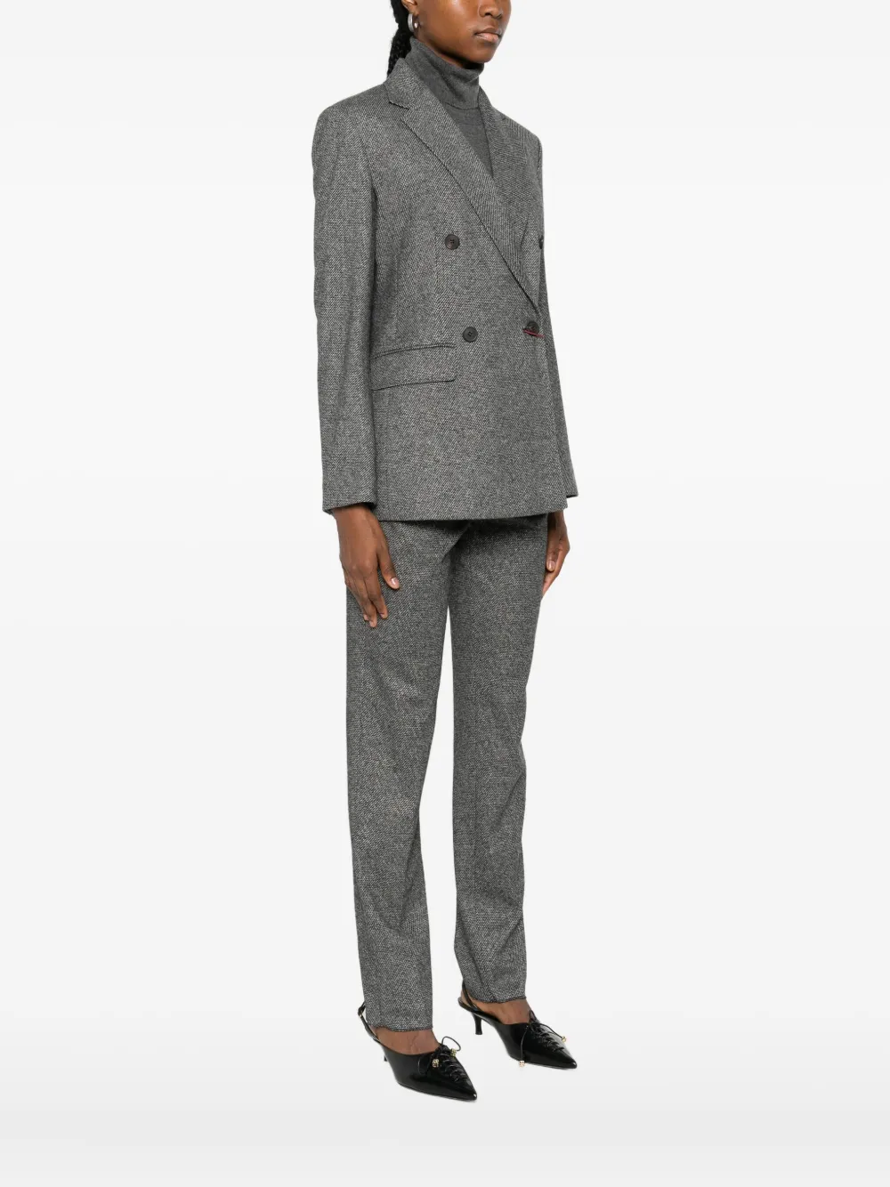 Max Mara Double-breasted Blazer In Gray