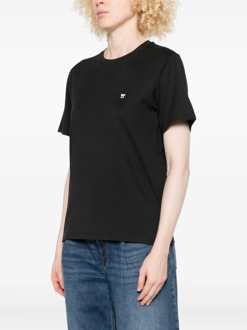 Weekend Max Mara Logo Cotton T-shirt In Black