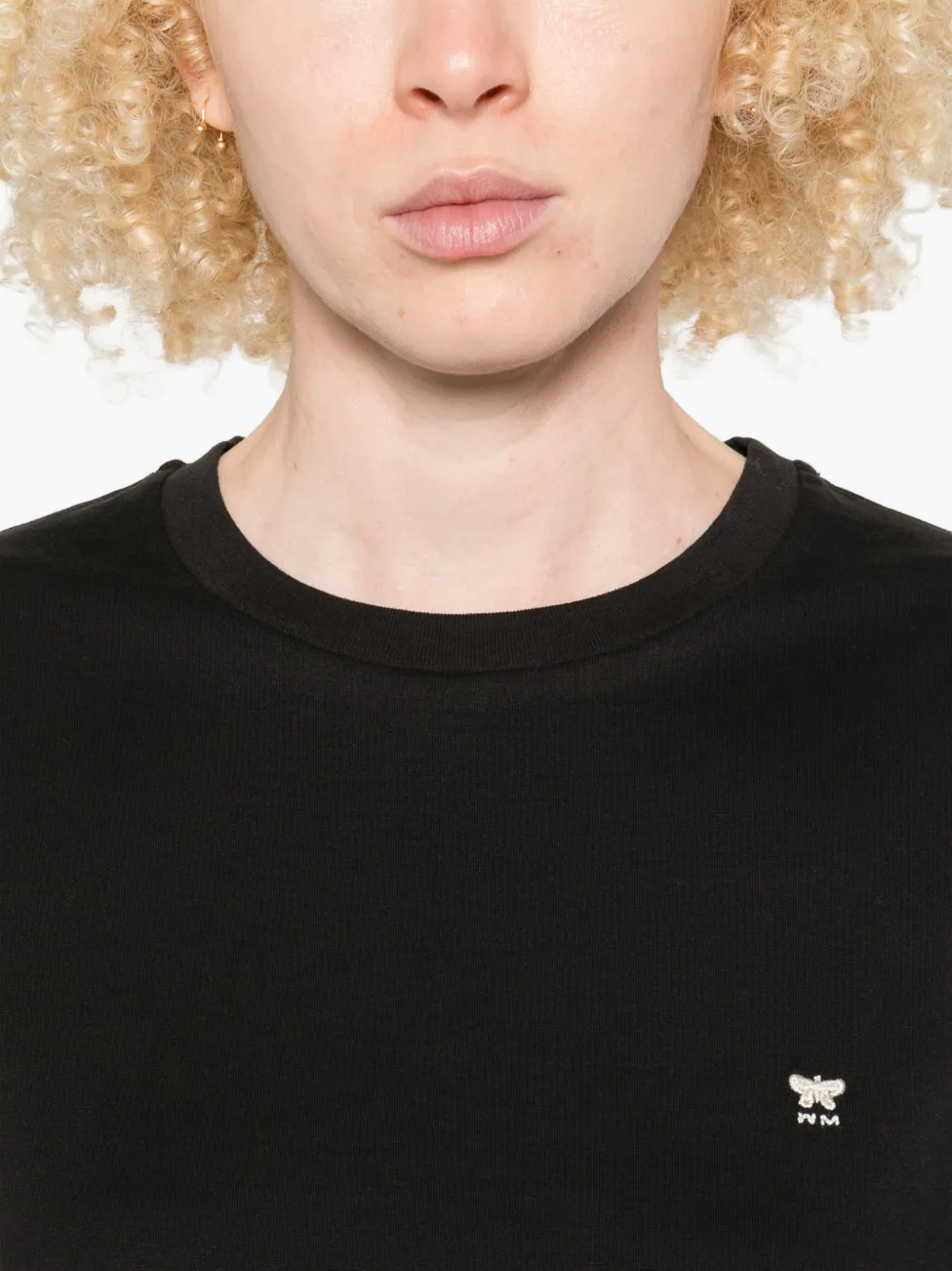 Weekend Max Mara Logo Cotton T-shirt In Black