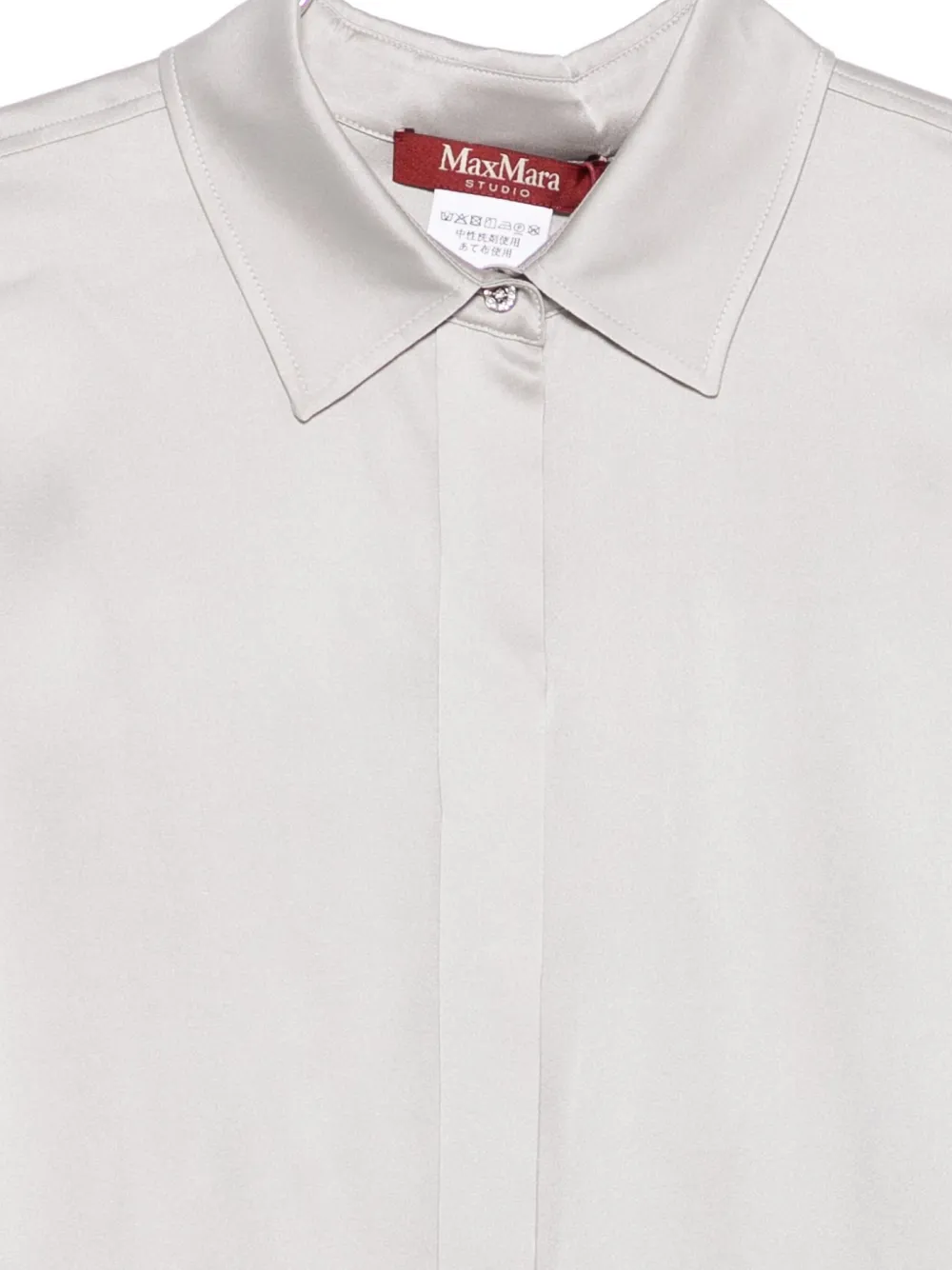 Max Mara Stretch-silk Shirt In White