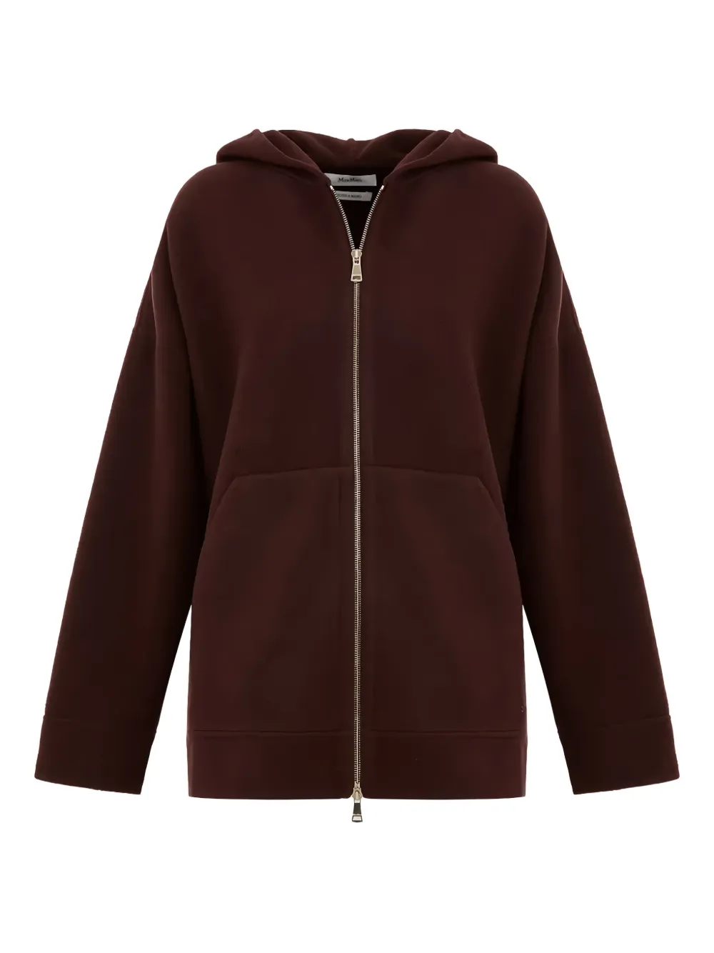 Max Mara Hooded Zip-up Sweater In Brown