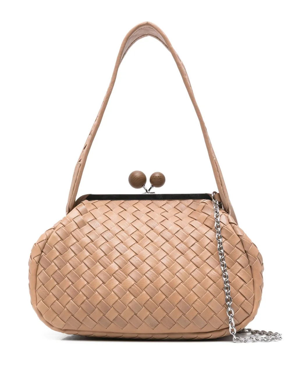 Pasticcino woven leather clasp shoulder bag