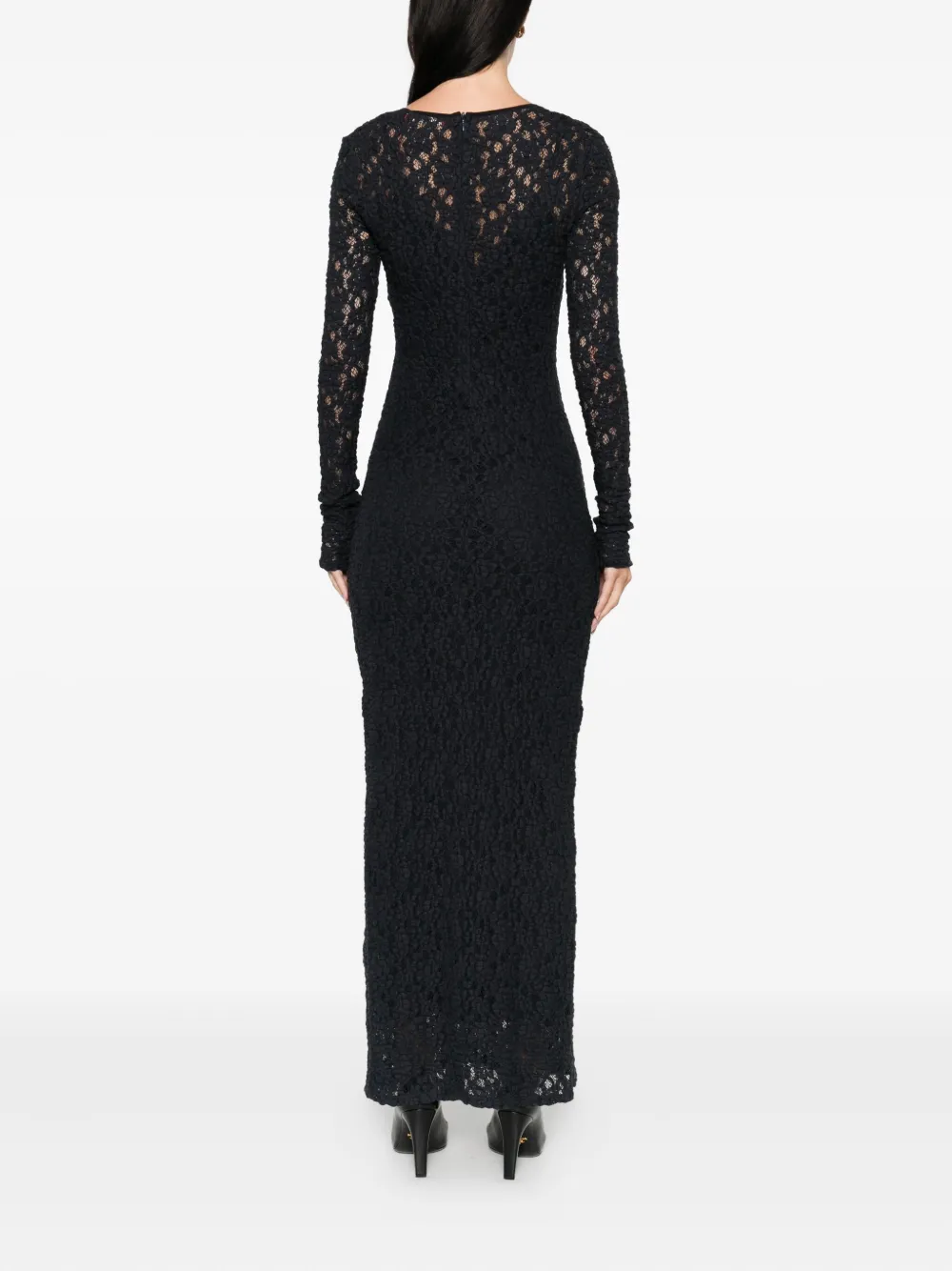 Max Mara Jurk met lange mouwen en textuur Blauw