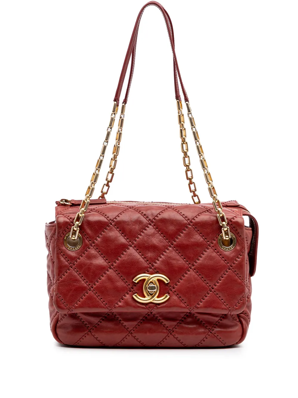 CHANEL Pre-Owned sac porté épaule matelassé Retro Chain Camera Flap (2011) | rouge | Image 1