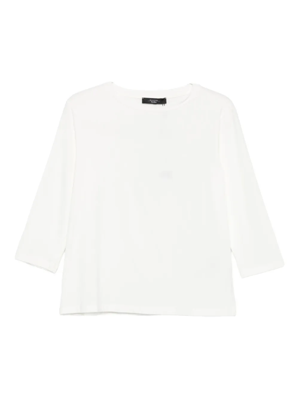 Weekend Max Mara T-shirt With Round Neck And Long Sleeves In White