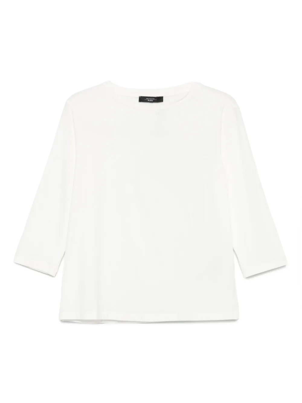 three-quarter sleeve crew-neck top