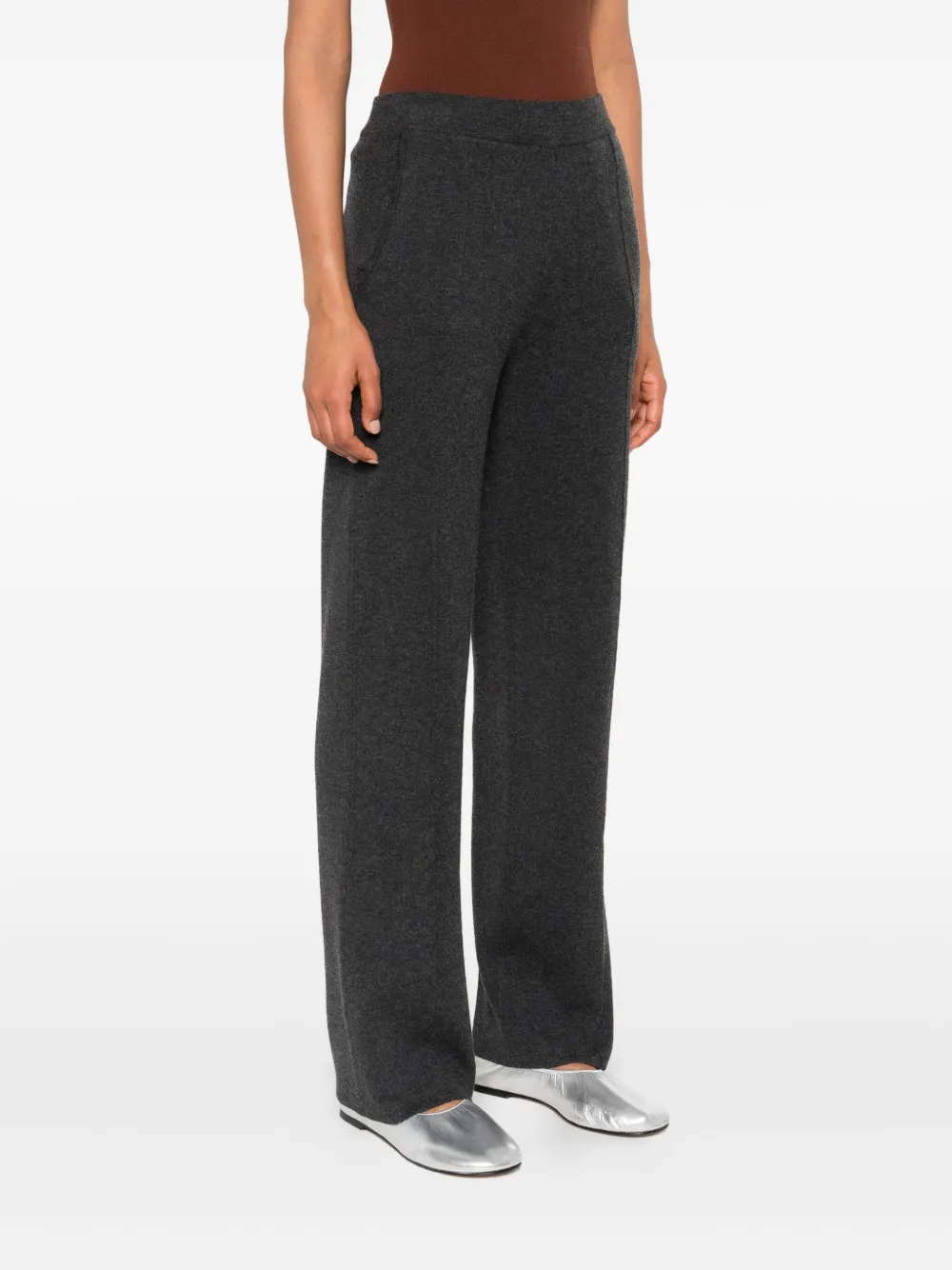 Max Mara flat-front side-pocket trousers Grijs