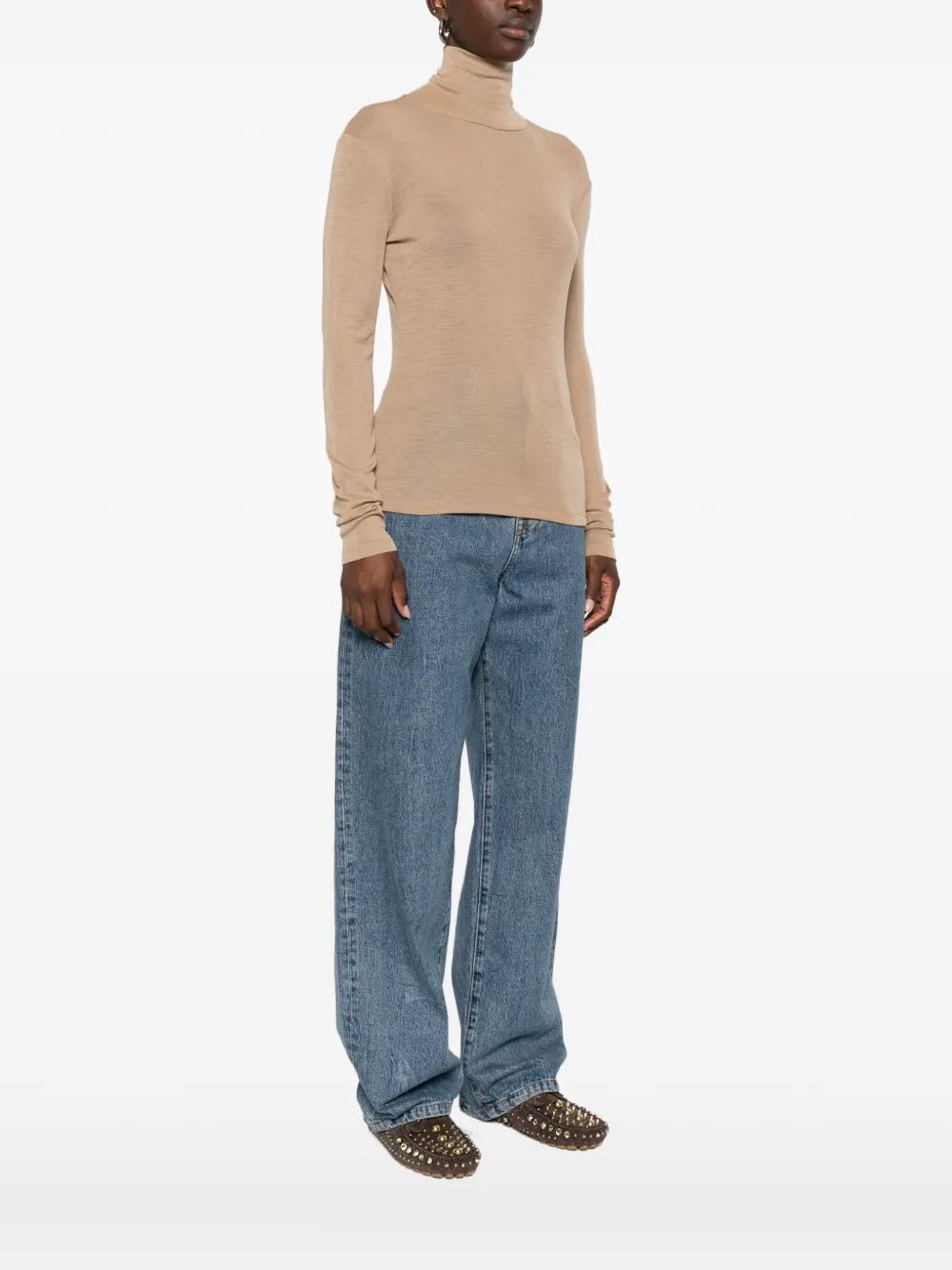Weekend Max Mara Roll-neck Long-sleeve Top In Multi