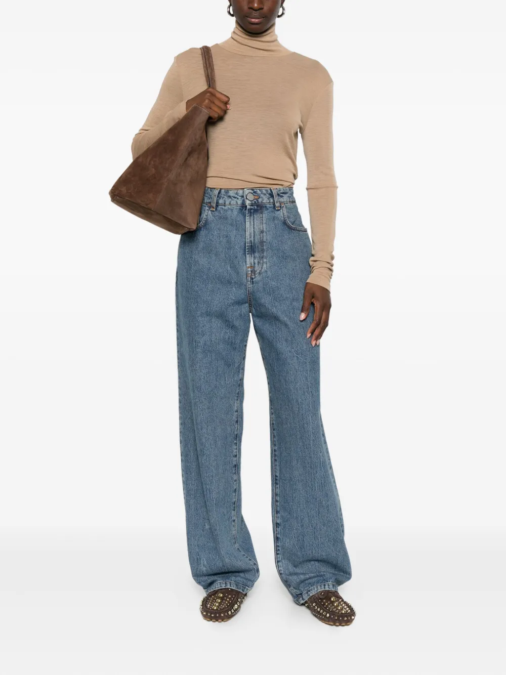Weekend Max Mara Roll-neck Long-sleeve Top In Multi