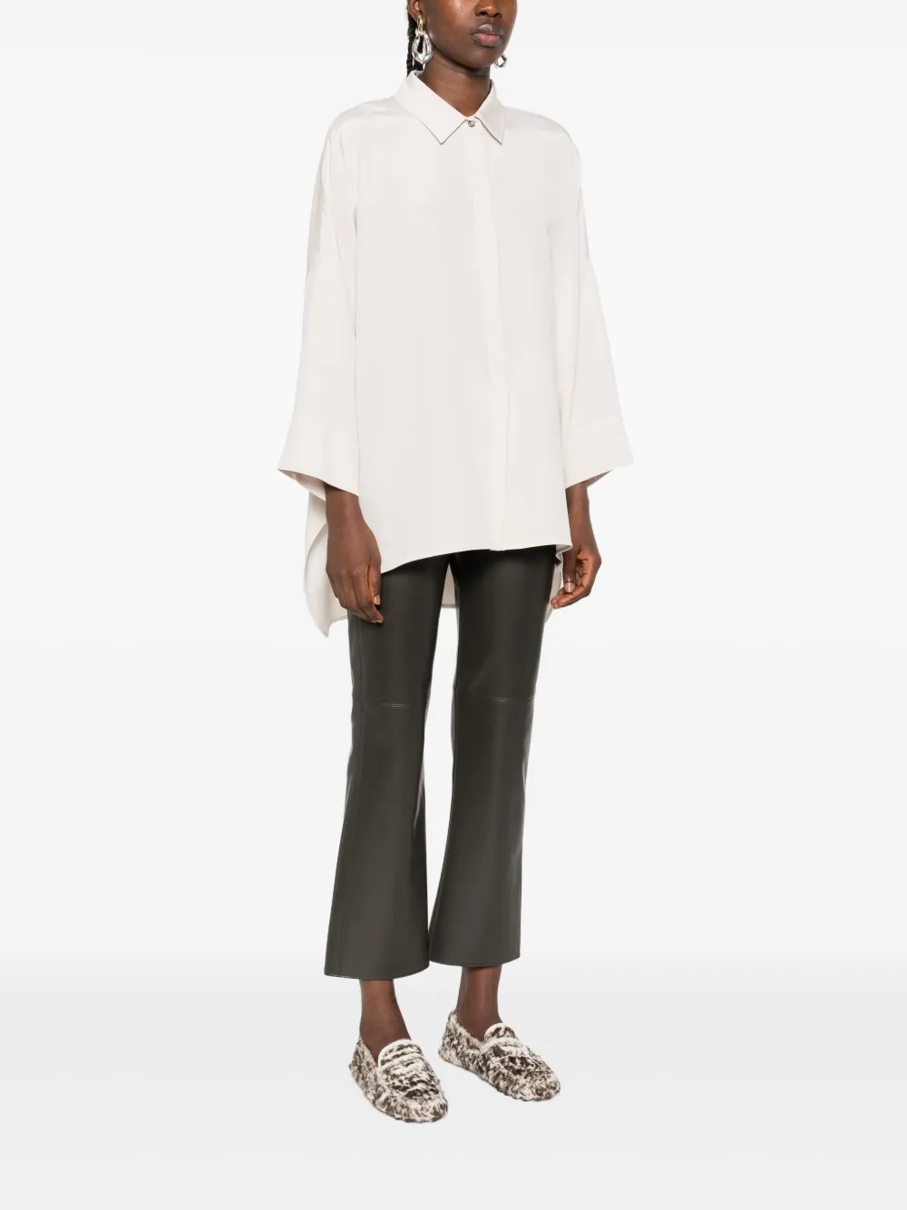  's Max Mara Button-down Silk Shirt - Neutrals 