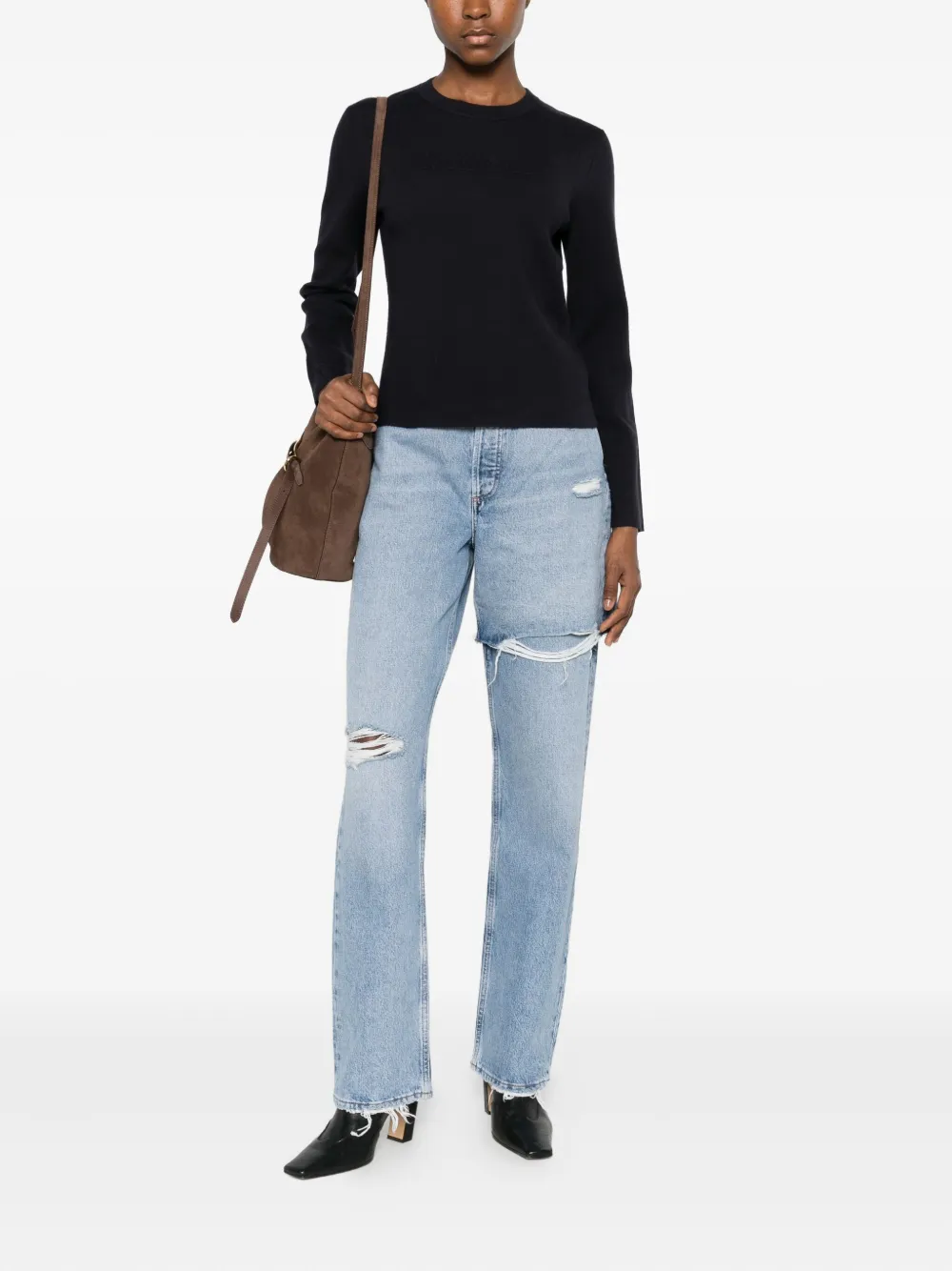 Max Mara Crew-neck Sweater In Blue