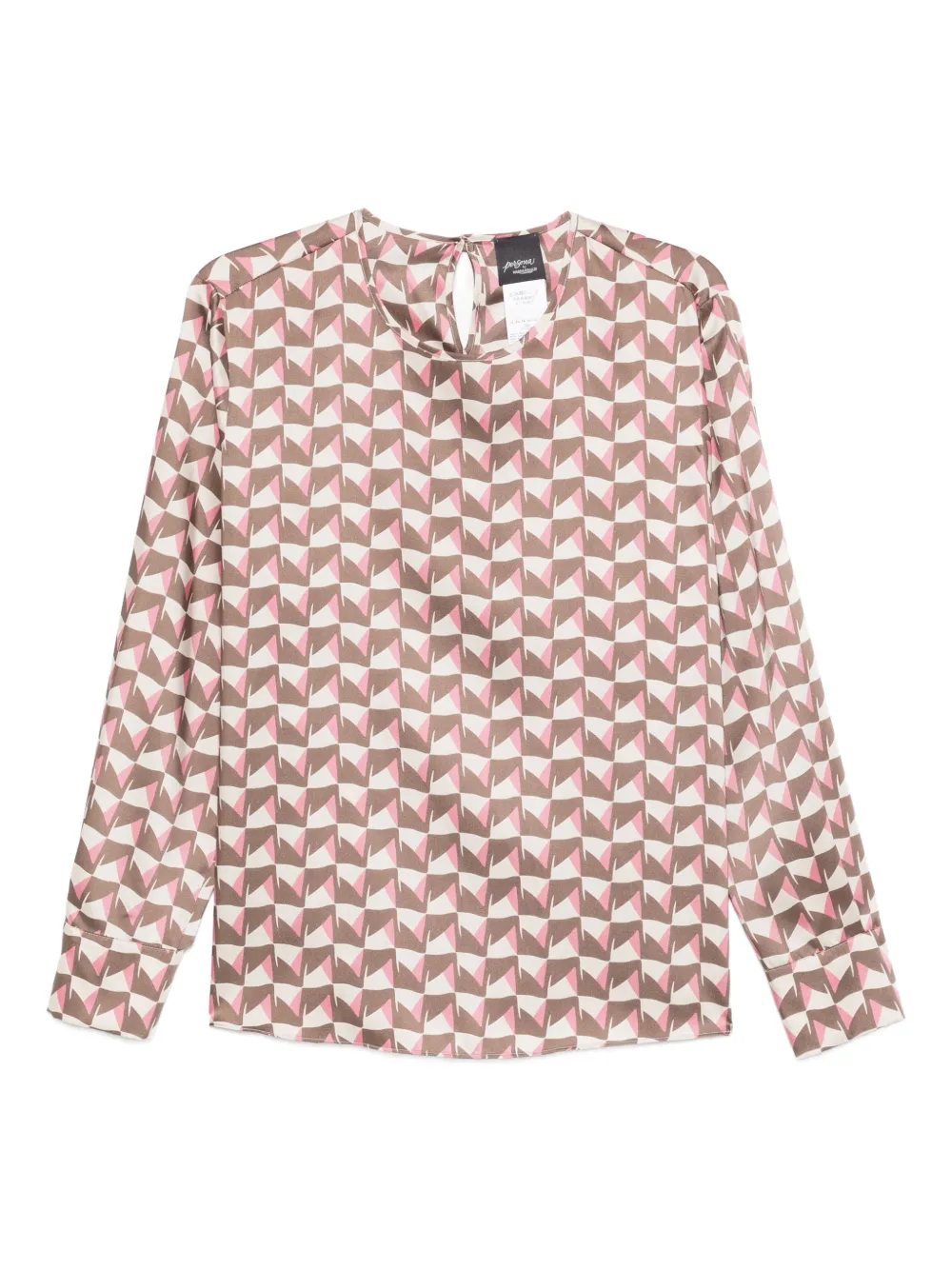 Marina Rinaldi Nerbare geometric-print blouse - Marrone