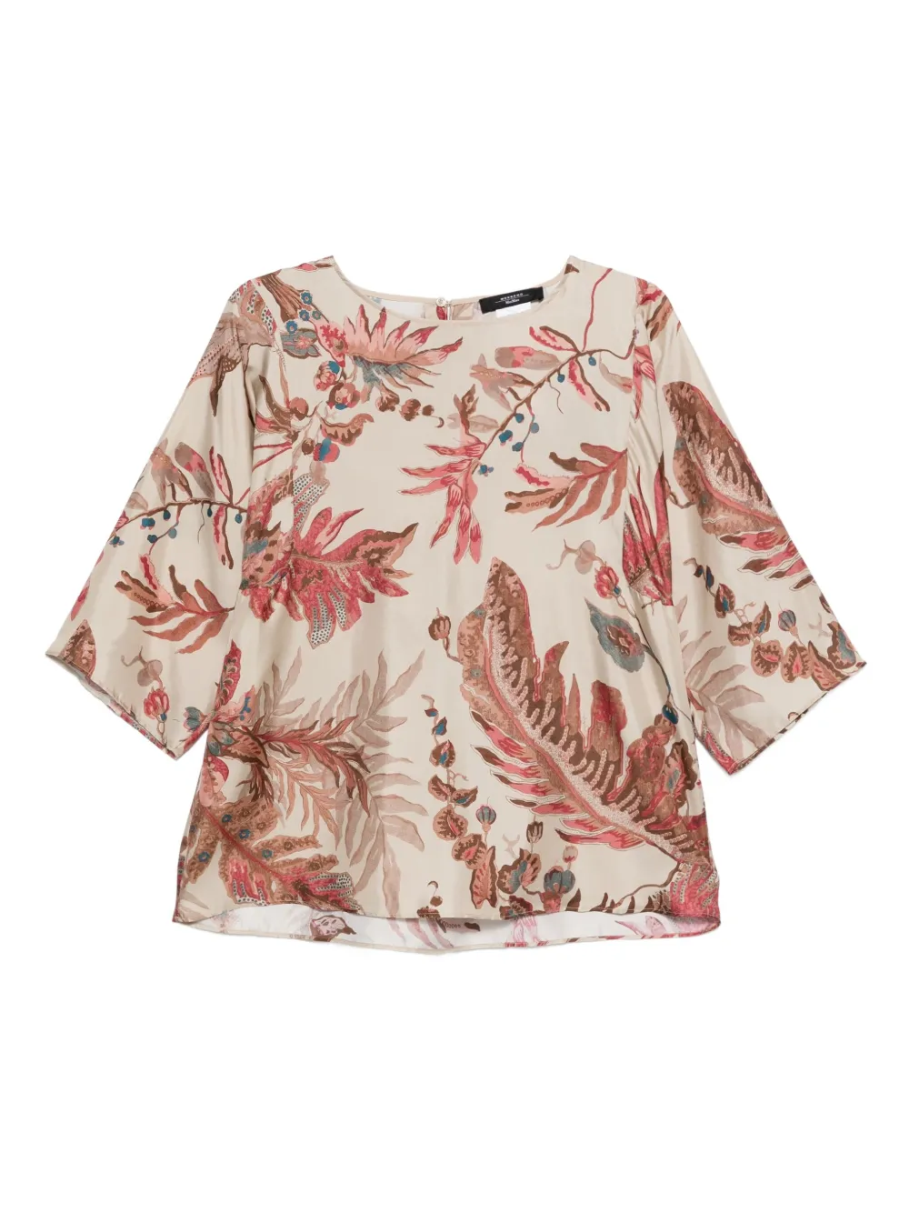 Weekend Max Mara Flippo floral-print silk top Beige