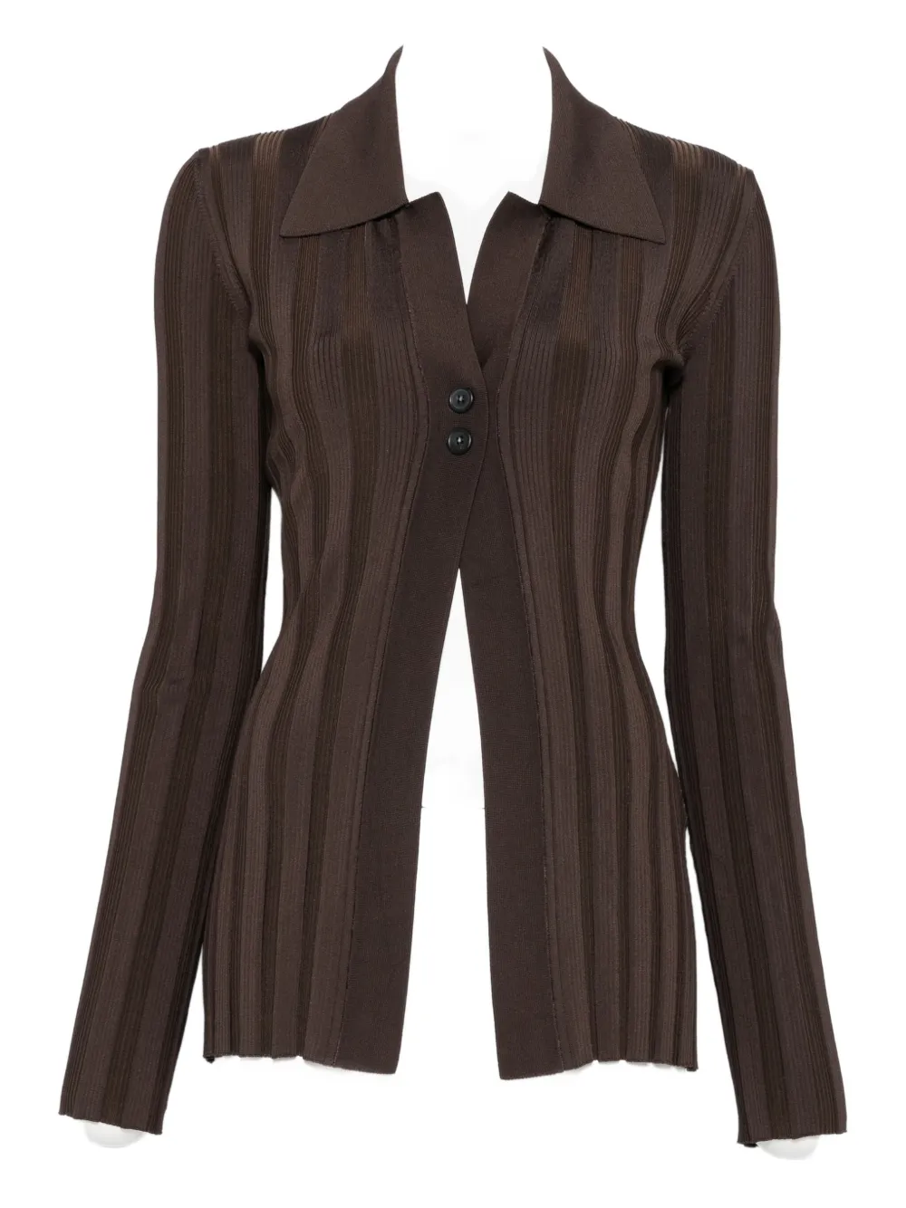 Max Mara Albio Ribbed Cardigan In Brown