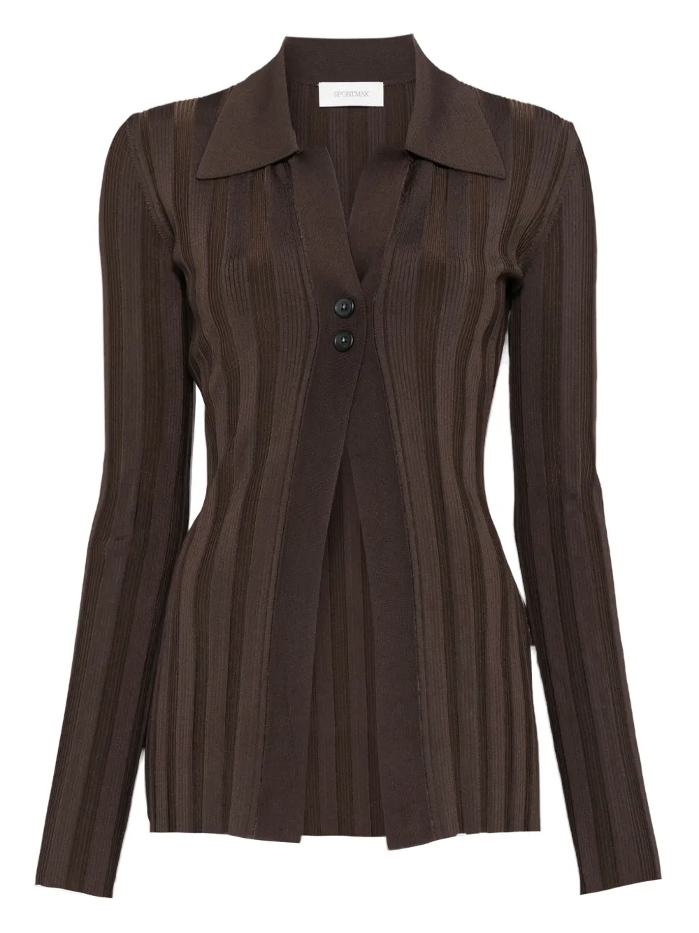 Sportmax Cardigan a coste Albio - Marrone