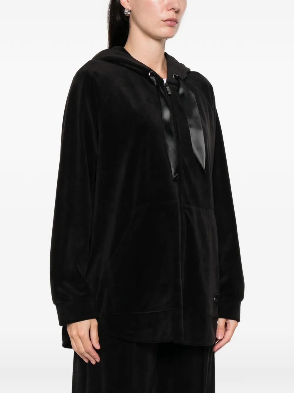 Marina Rinaldi Giano Zip-fastening Hoodie In Black
