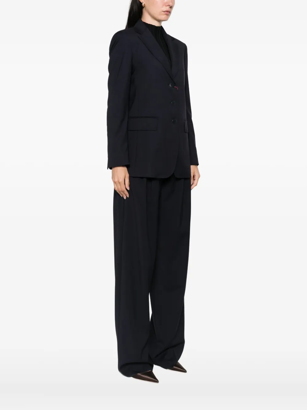 Max Mara three-button long-sleeved blazer Blauw