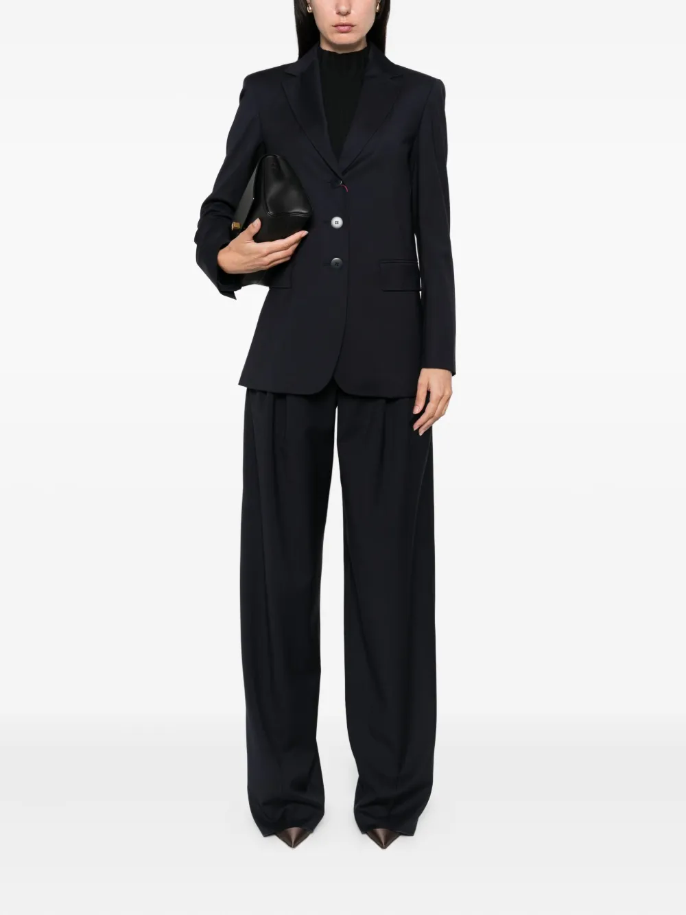 Max Mara three-button long-sleeved blazer Blauw
