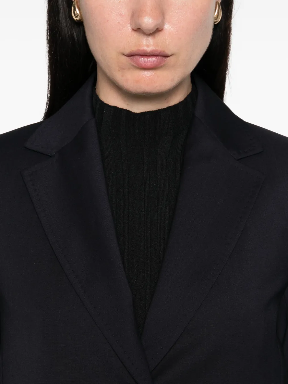 Max Mara three-button long-sleeved blazer Blauw