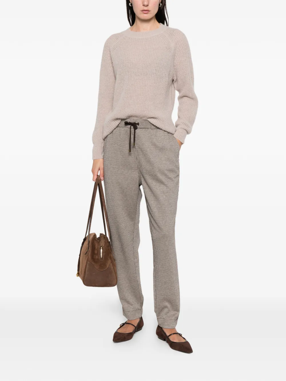 Marina Rinaldi Condor houndstooth-pattern track pants | Pants | Image 2