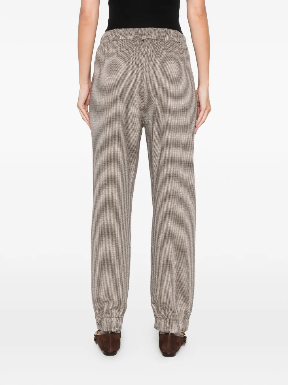 Marina Rinaldi Condor Houndstooth-pattern Track Pants In Brown