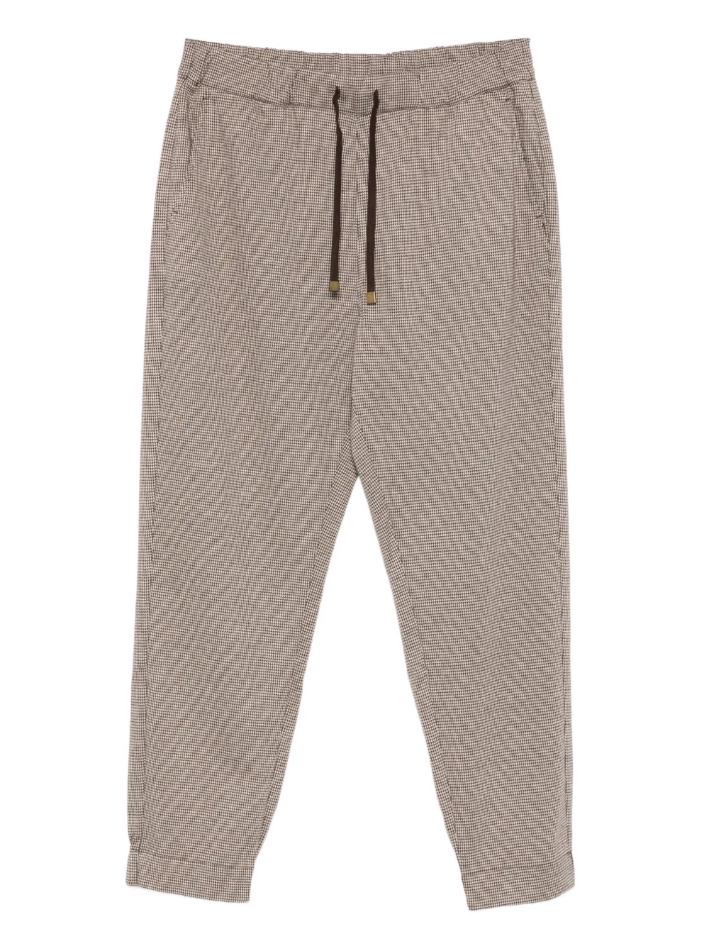 Marina Rinaldi Condor Houndstooth-pattern Track Pants In Brown