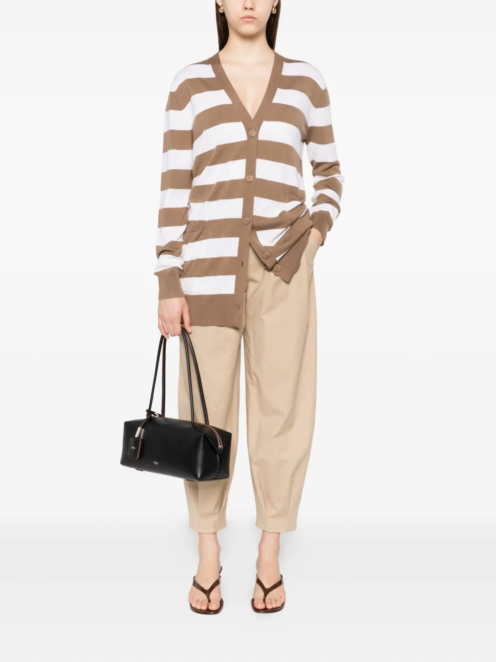 Max Mara Gestreept vest Bruin