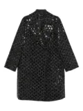 Marina Rinaldi sequin-embellished wool-blend coat - Black
